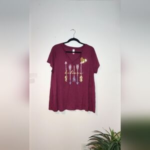 Burgundy Graphic Tee